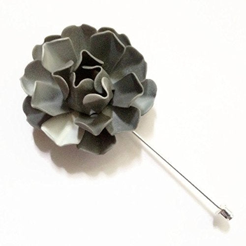 50s Style Gray Metal Lapel Pin Bone Rosette
