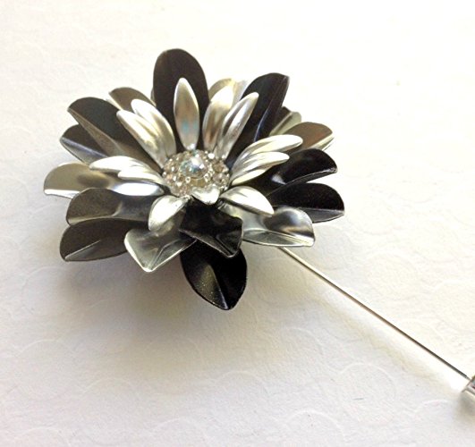 Large Black and Silver Lapel Pin