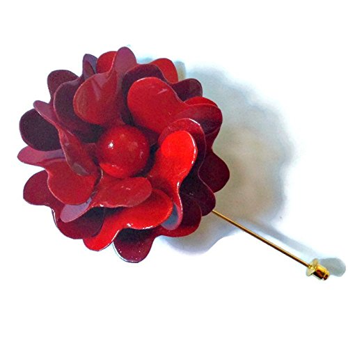 60's Style Red Rose Lapel Pin