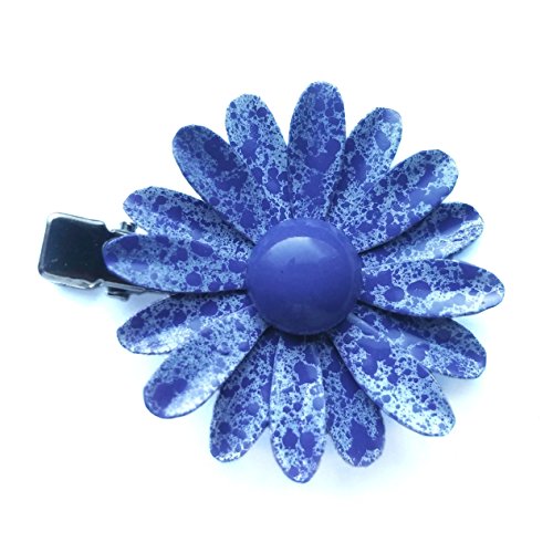 Purple Flower Hair Clip Paint on Brass